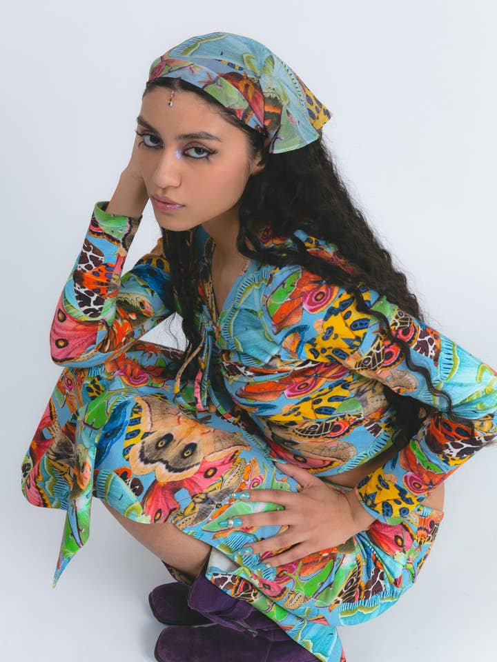 Silkeschiffongslipsbandana för wholesale av abacaxi