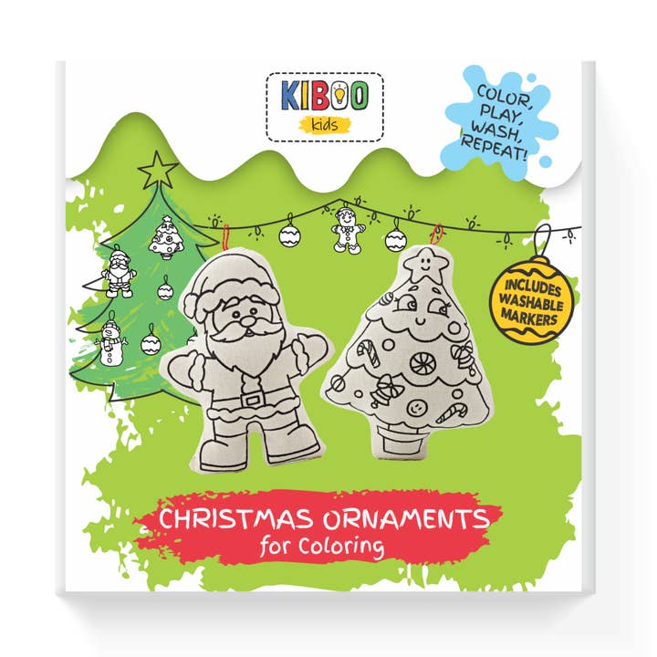 Ornamenten om in te kleuren - Santa Klaus and Tree voor wholesale door Kiboo Kids