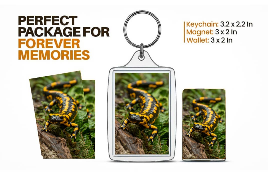 AB Crystal Collection - Wholesale Keychain - Unisex - Fire Salamander Souvenir Gift β Austria Wildlife Keepsake |