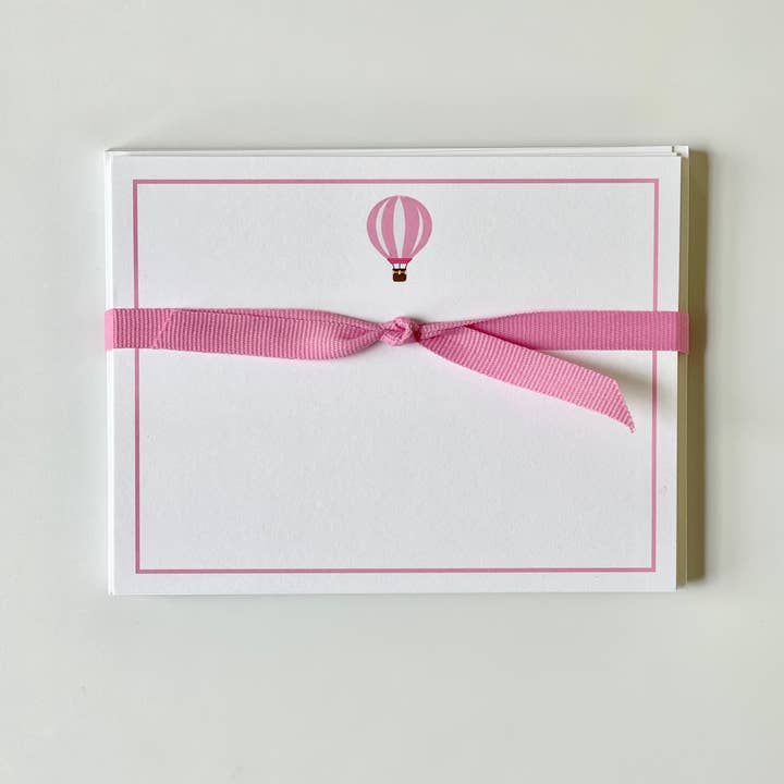 Hot Air Balloon, Color Options - Flat Note Cards for wholesale by Georgetown Paperie