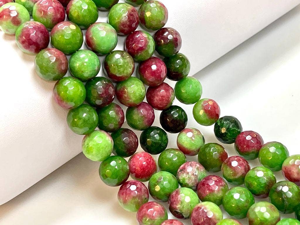TRIVENI USA INC - Wholesale Beads - 12mm Brazilian Green Zoisite Faceted Gemstone Round  Beads4