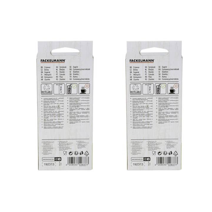 Fackelmann - Wholesale Drinking Straw - Set of 2 boxes of 50 brown rigid paper straws 15 cm5