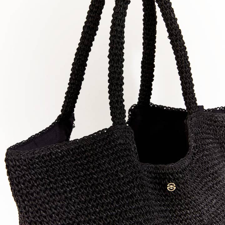 Seaspray Swimwear – wholesale Beach bag – Dominica Woven Bag In Black2