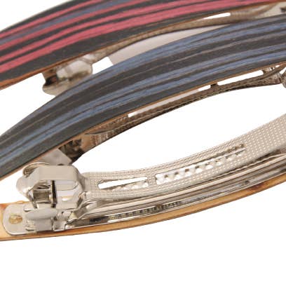 Holzkunstwerkstatt - Wholesale Hair Clip - Women's - wooden hair clip, MAXI size (95mm), colorful veneers2