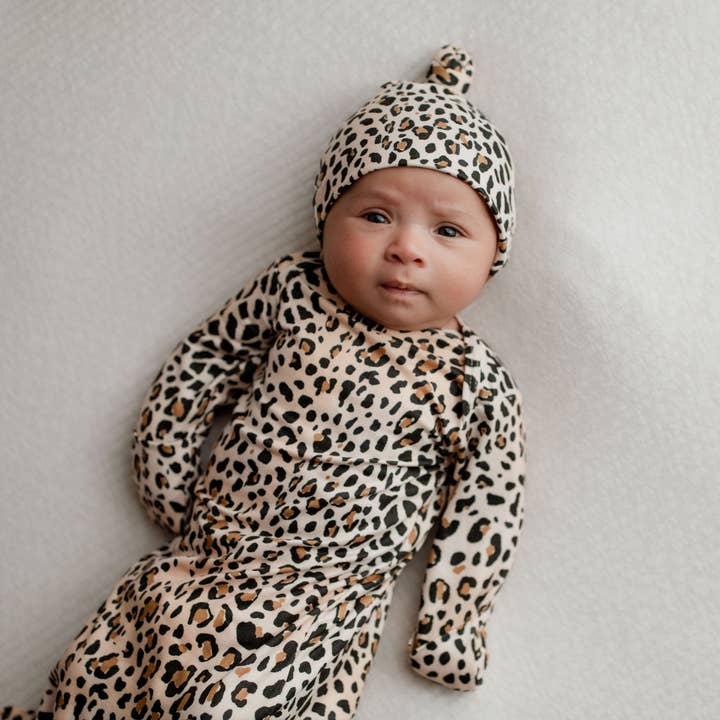 Three Little Tots - Wholesale Babygown - Baby - Leopard Knotted Gown14