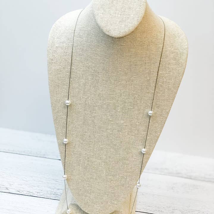 Prep Obsessed Wholesale - Wholesale Beaded/Pearl Necklace - Long Pearl Station Necklace2