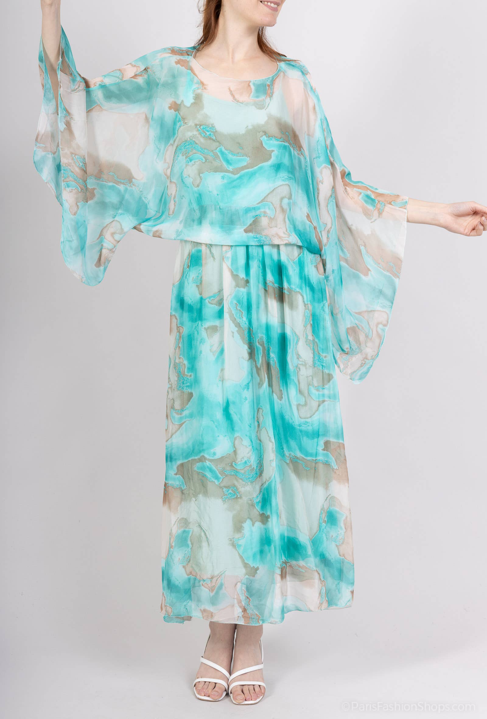 Shyloh - Wholesale Dress - Women's - 2-in-1 printed silk dress 3046816