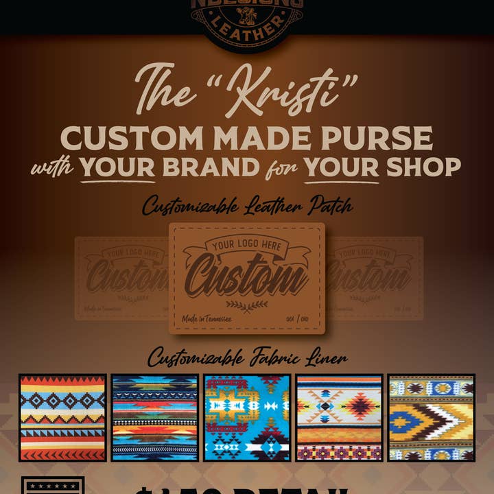 NDesigns Leather - Wholesale Tote Bag - Women's - "Kristi Aspen Aztec" Leather Purse1