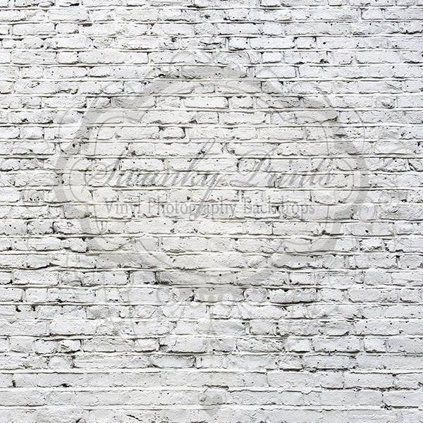 Mur en briques blanches de 1,8 pi x 8 pi, parfait pour les nouveau-nés pour la vente par Swanky Prints