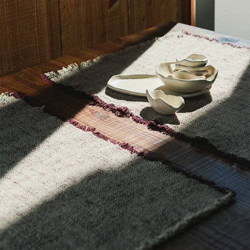 Lorena Canals Home - Wholesale Placemat - Handloom Placemats Natural and Marsala (Set of 4)1