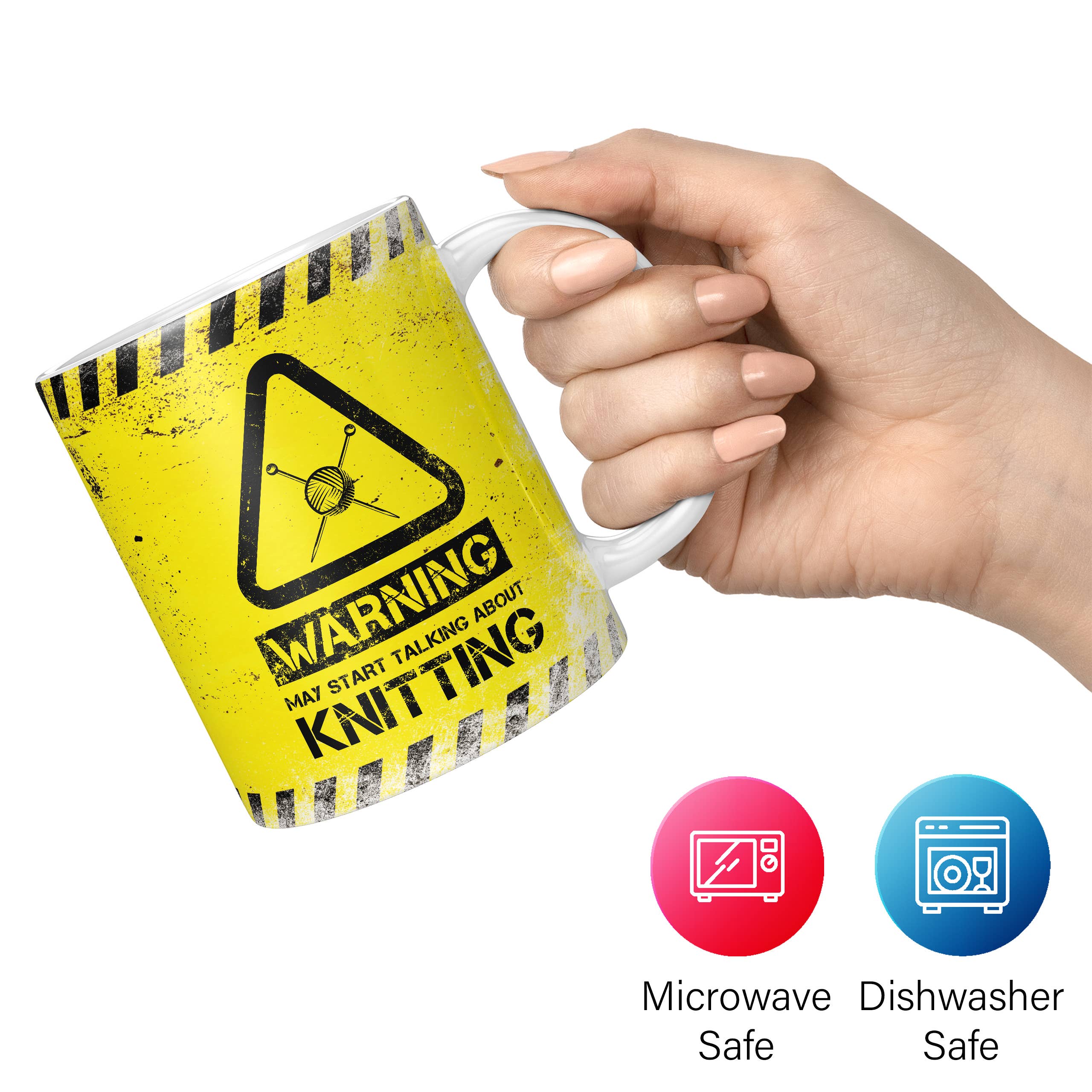 Mug Monster - Vente Tasse à café - Tasse à tricoter avec inscription « Warning May Start Talking About1