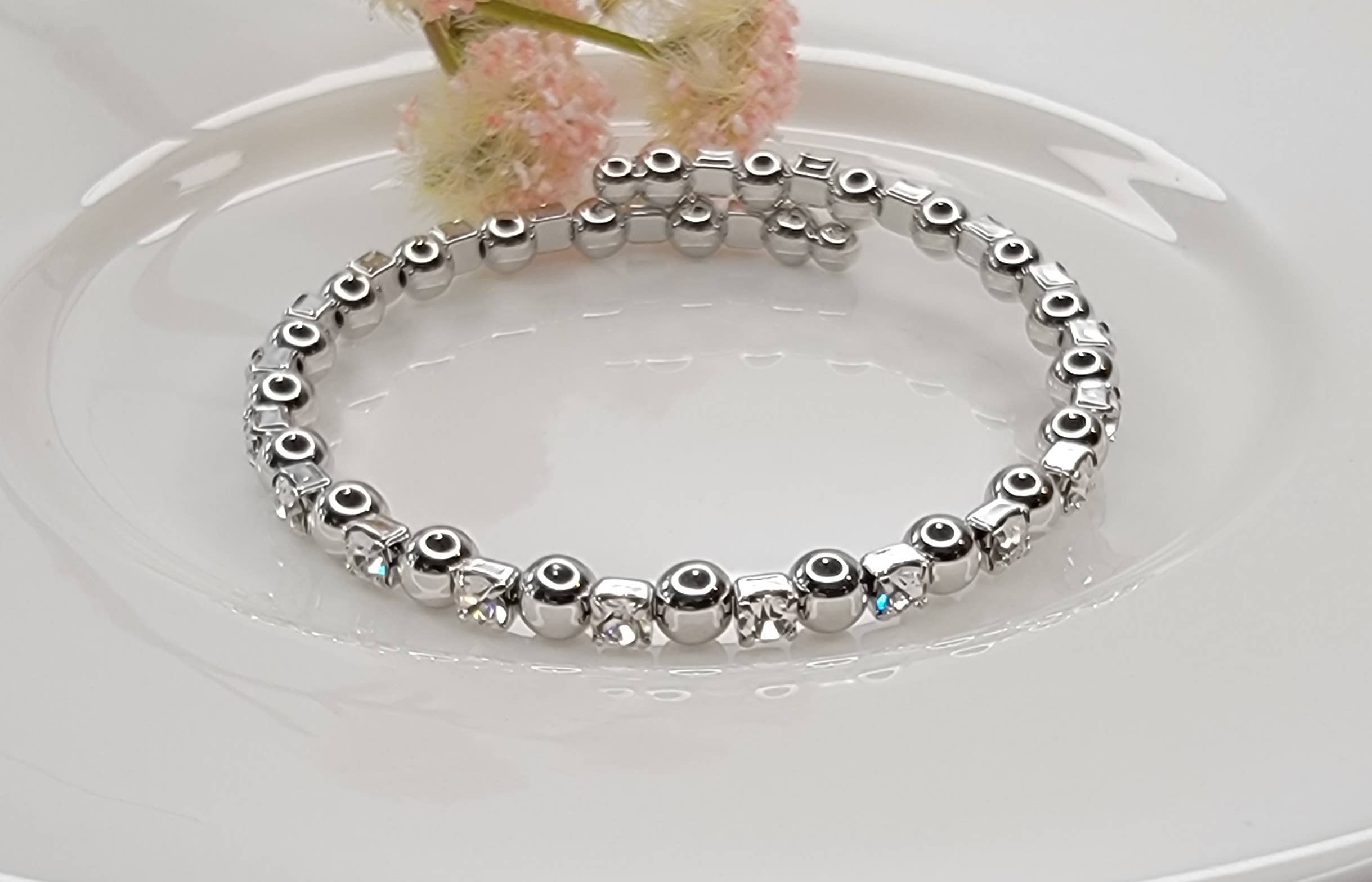 BETTYOH INC – Pulseira de missangas por atacado – Contas redondas/Pulseira empilhável Pedras Mix1