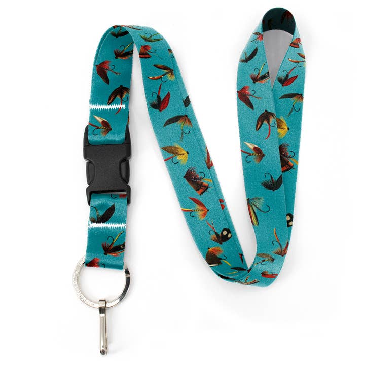Fly Fishing Premium Lanyard - with Buckle and Flat Ring - Made in the USA for wholesale by Buttonsmith
