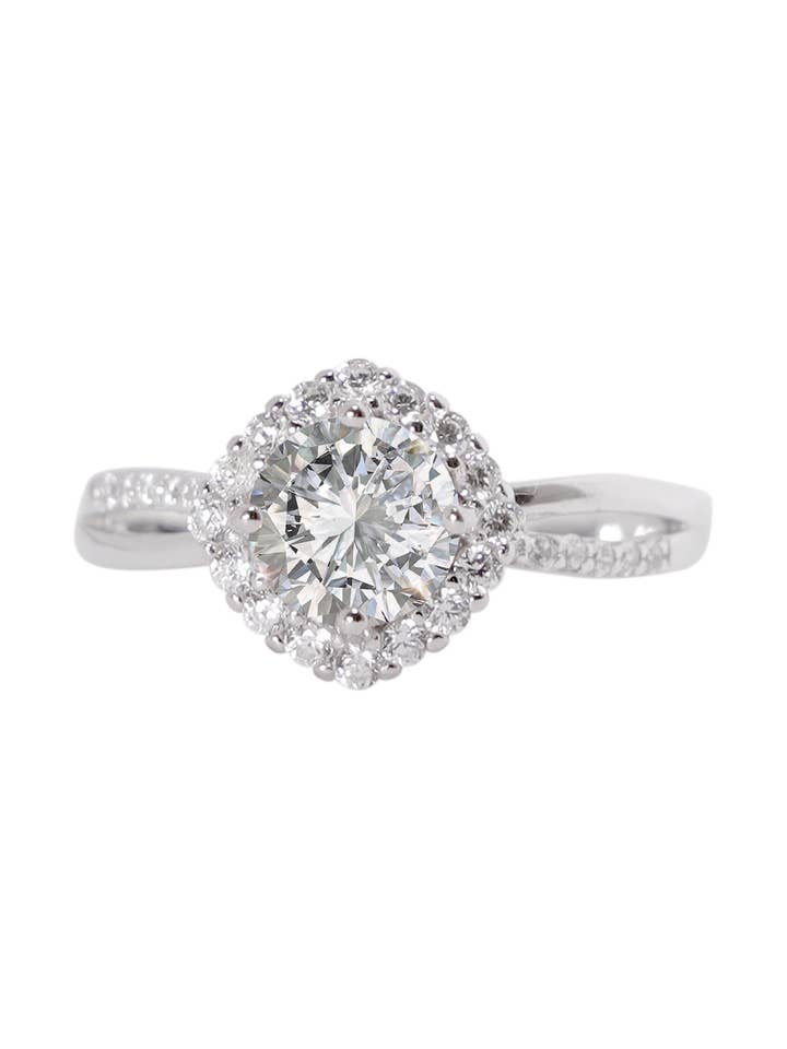 Sterling Silver Moissanite Engagement Ring - SS for wholesale by Zoey Simmons
