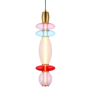 Léonor Vertical Suspension Pink/Blue/Opaque/Red for wholesale by Elements Lighting