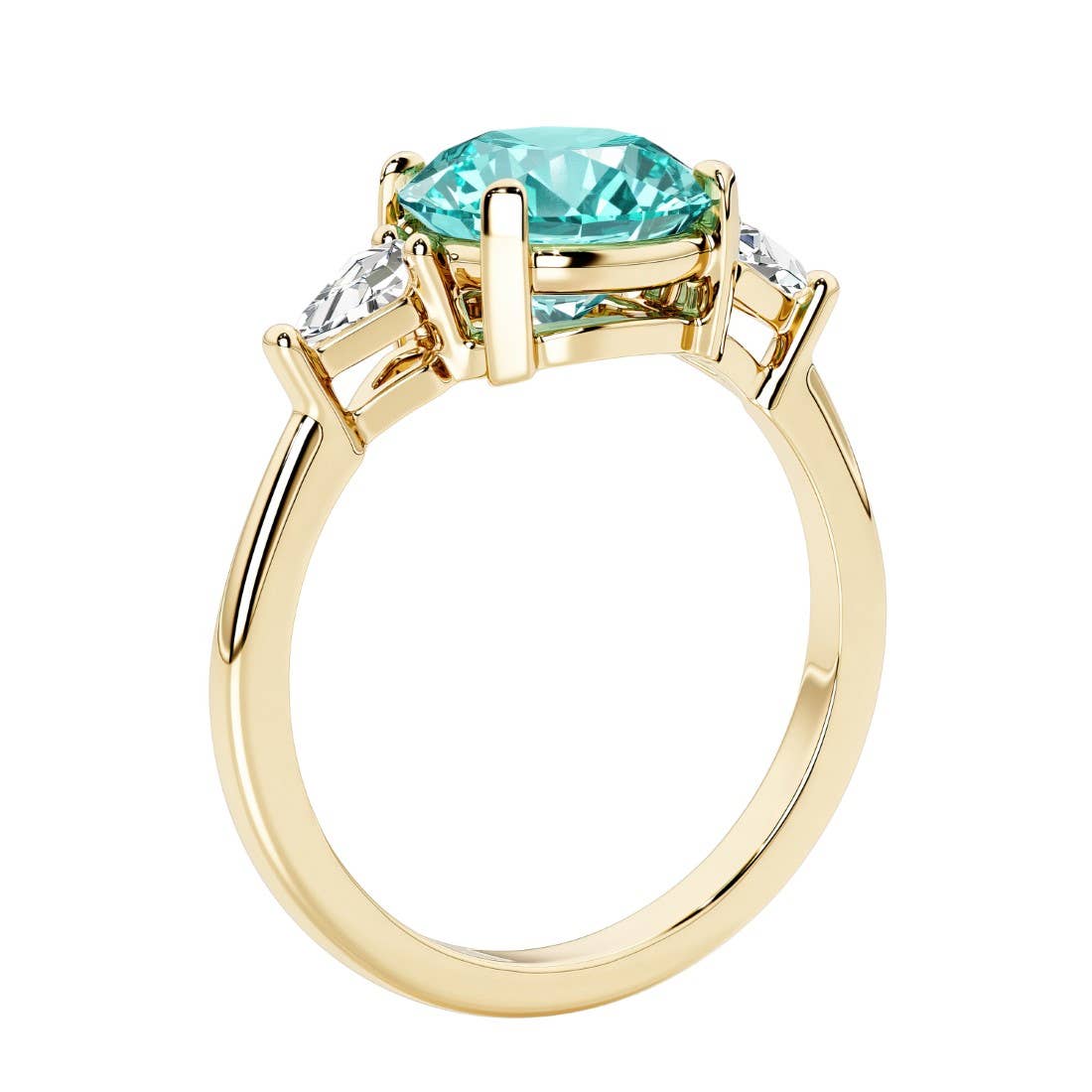 DV Custom Jewelry USA - Wholesale Multi-Stone Ring - 14k Gold 2.5 Ct Paraiba Tourmaline & Kite Diamond Ring2