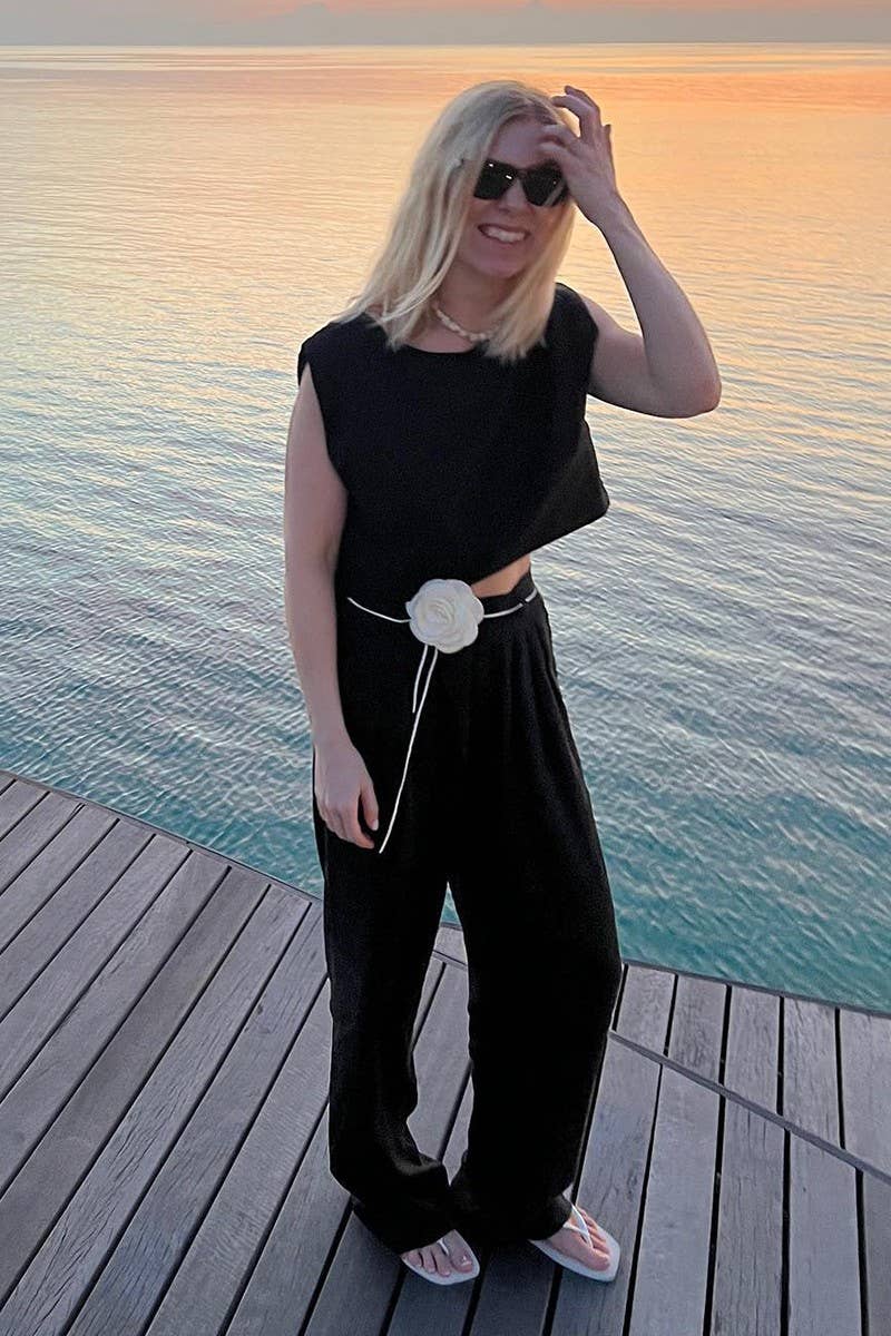 NINEXIS - Wholesale Top & Pant Set (NOT Loungewear) - Women's - CWSTB1800_LINEN SLEEVELESS TOP & WIDE LEG PANTS SET8