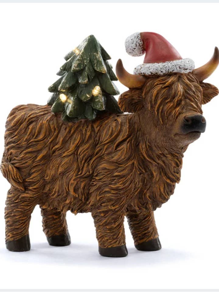 LEDMerry Moo Highland Cow for wholesale by Champion Greens Forest farm