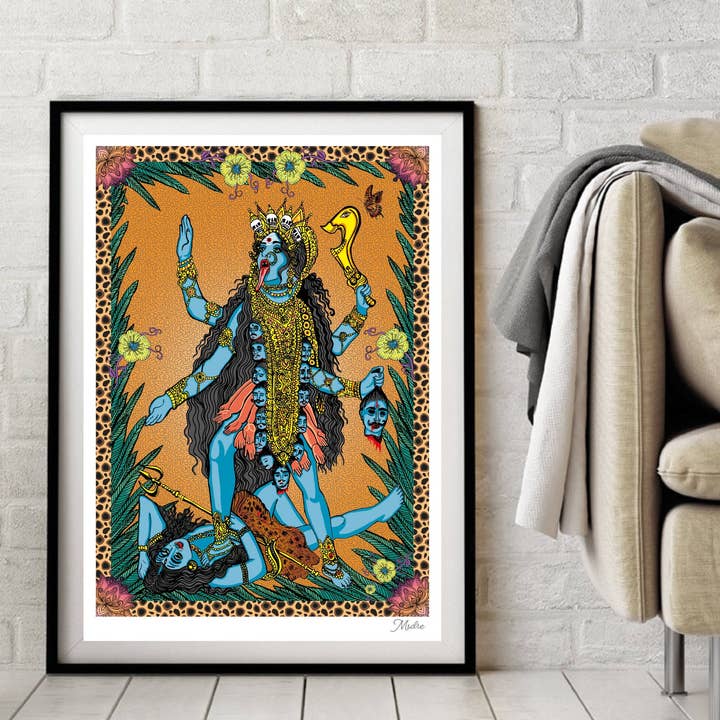 Msdre - Wholesale Poster - Kali Indian Goddess Hinduism Yoga Colour Art Poster Print