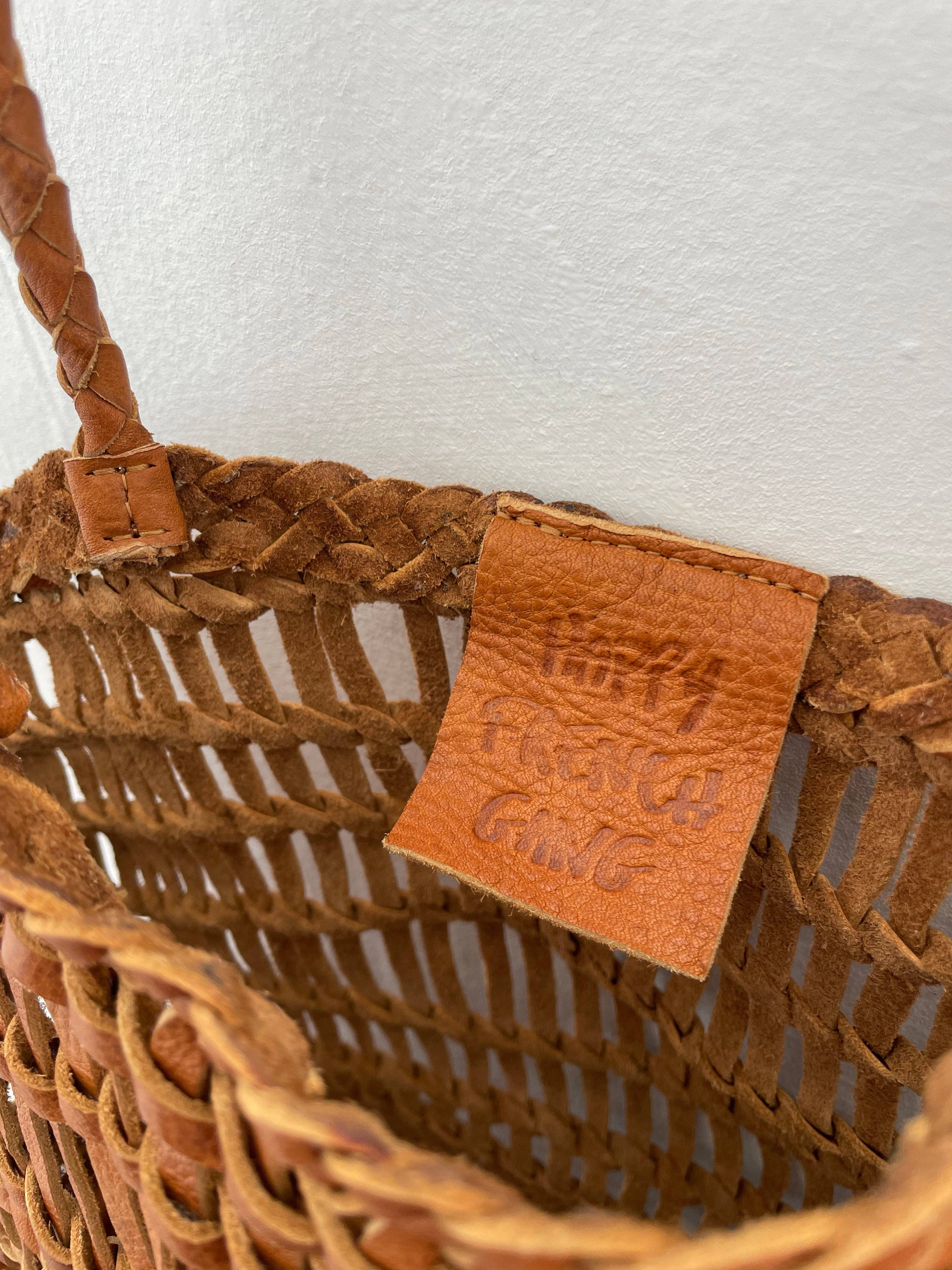 Happy French Gang – wholesale Beach bag – Luni Leather Woven Tan Bag9