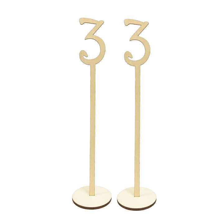 Angels Craft - Wholesale Decal - Party Decorations - Wooden Number for Tabletop, 2-ct (10 options available)3