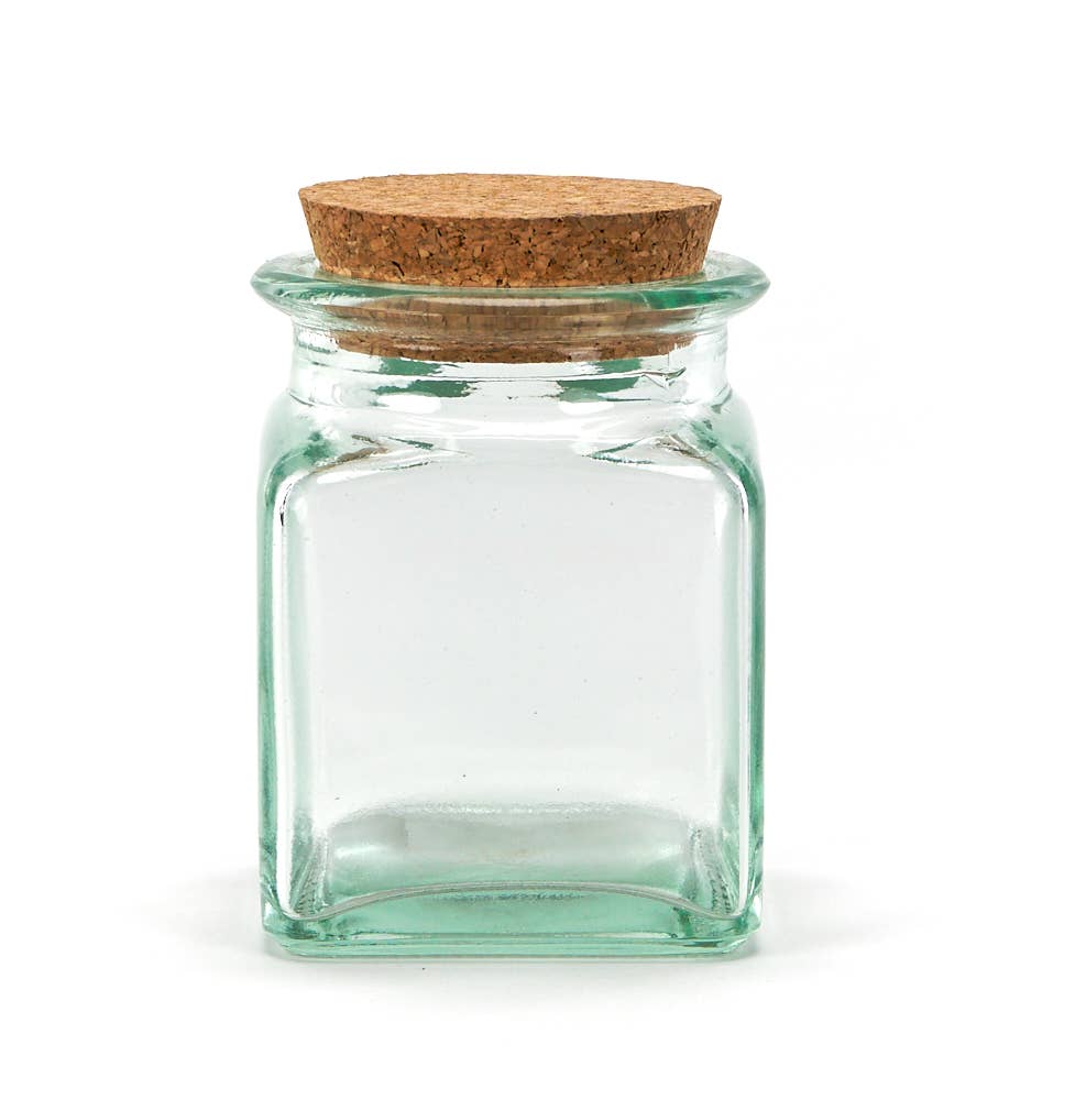 MISTRAL BONSAI – Großhandel Einmachglas – Glasbehälter mit Korkdeckel, 8 x 8 x 10 cm0