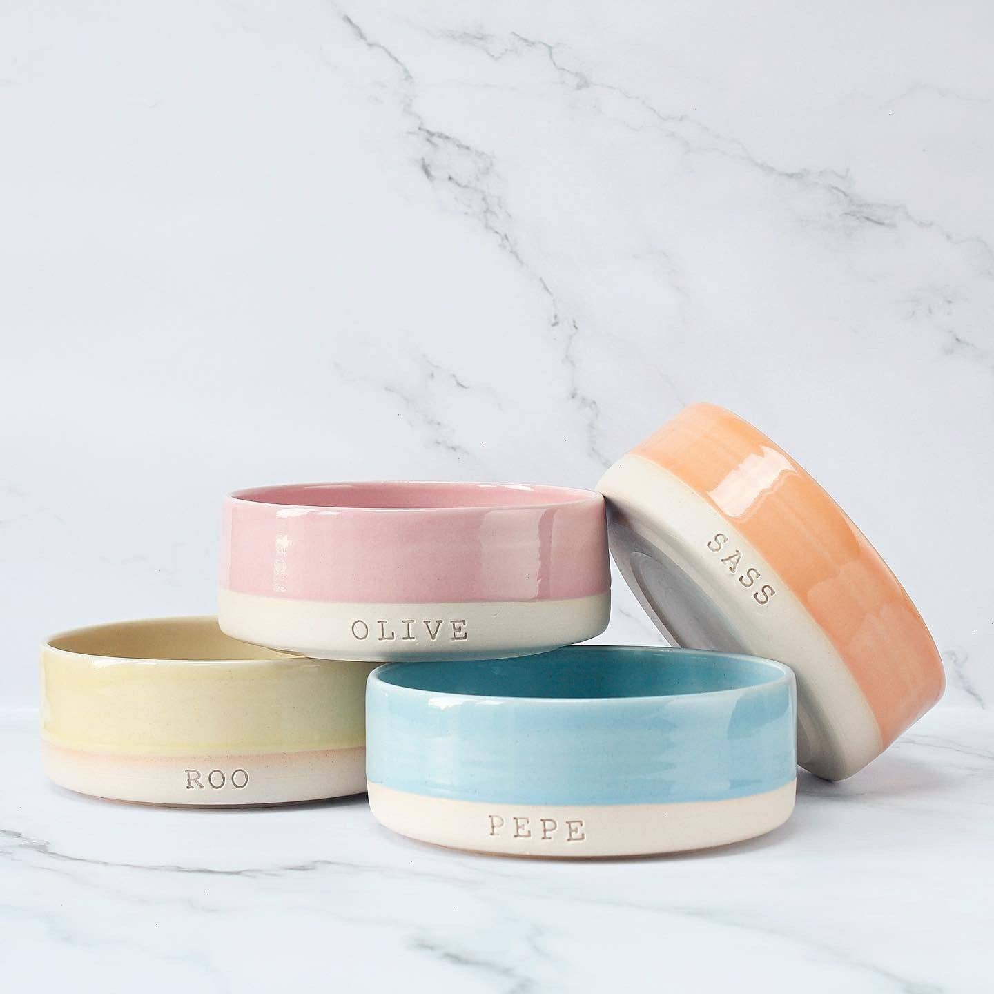 HKA ceramics - Wholesale Pet Bowl - Cat/Dog - Personalised Block Colour Pet Bowl1