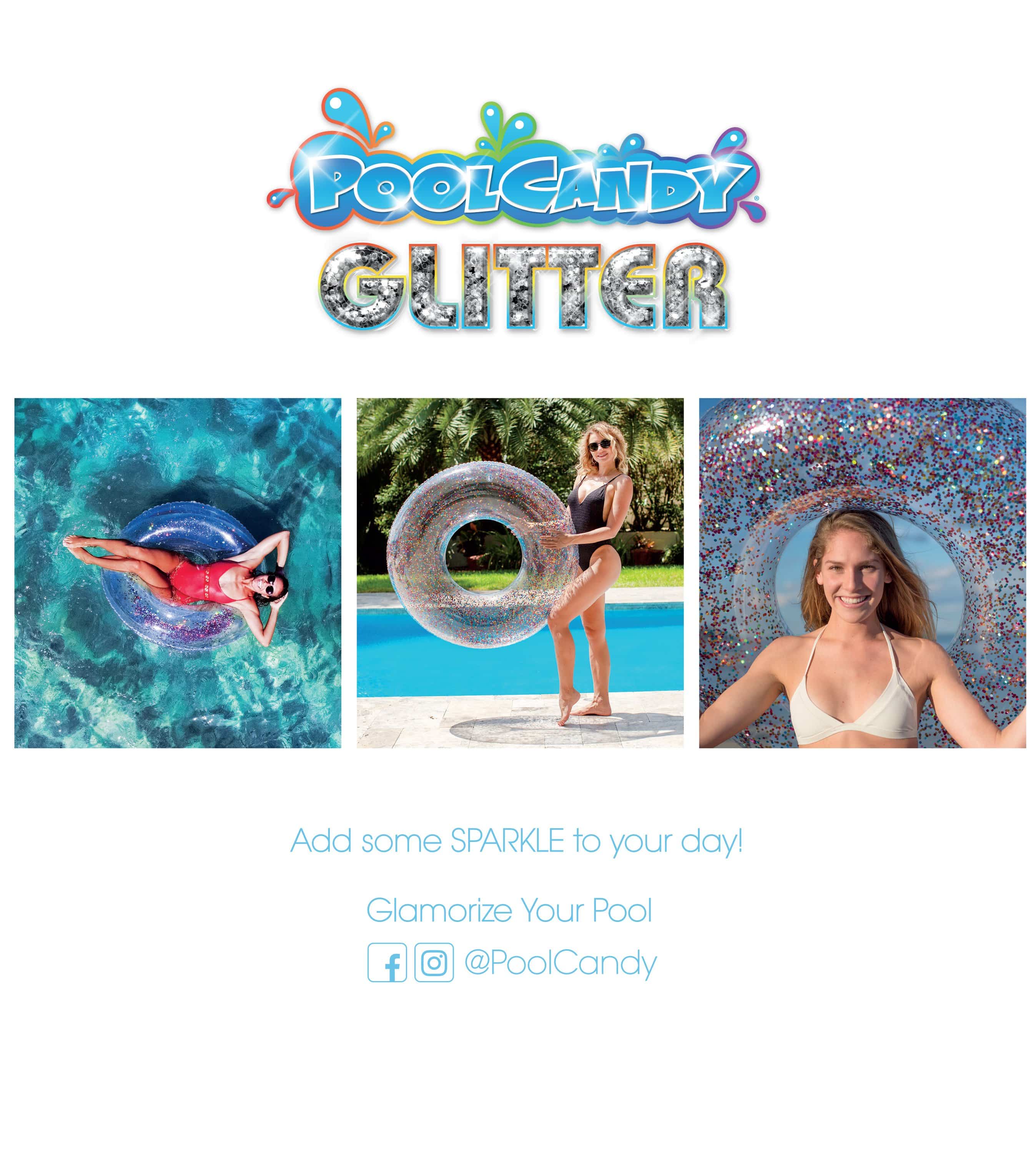 PoolCandy – wholesale Inflatables – Inflatable Pool Float Multicolor Glitter Jumbo 48 Inch PoolC5