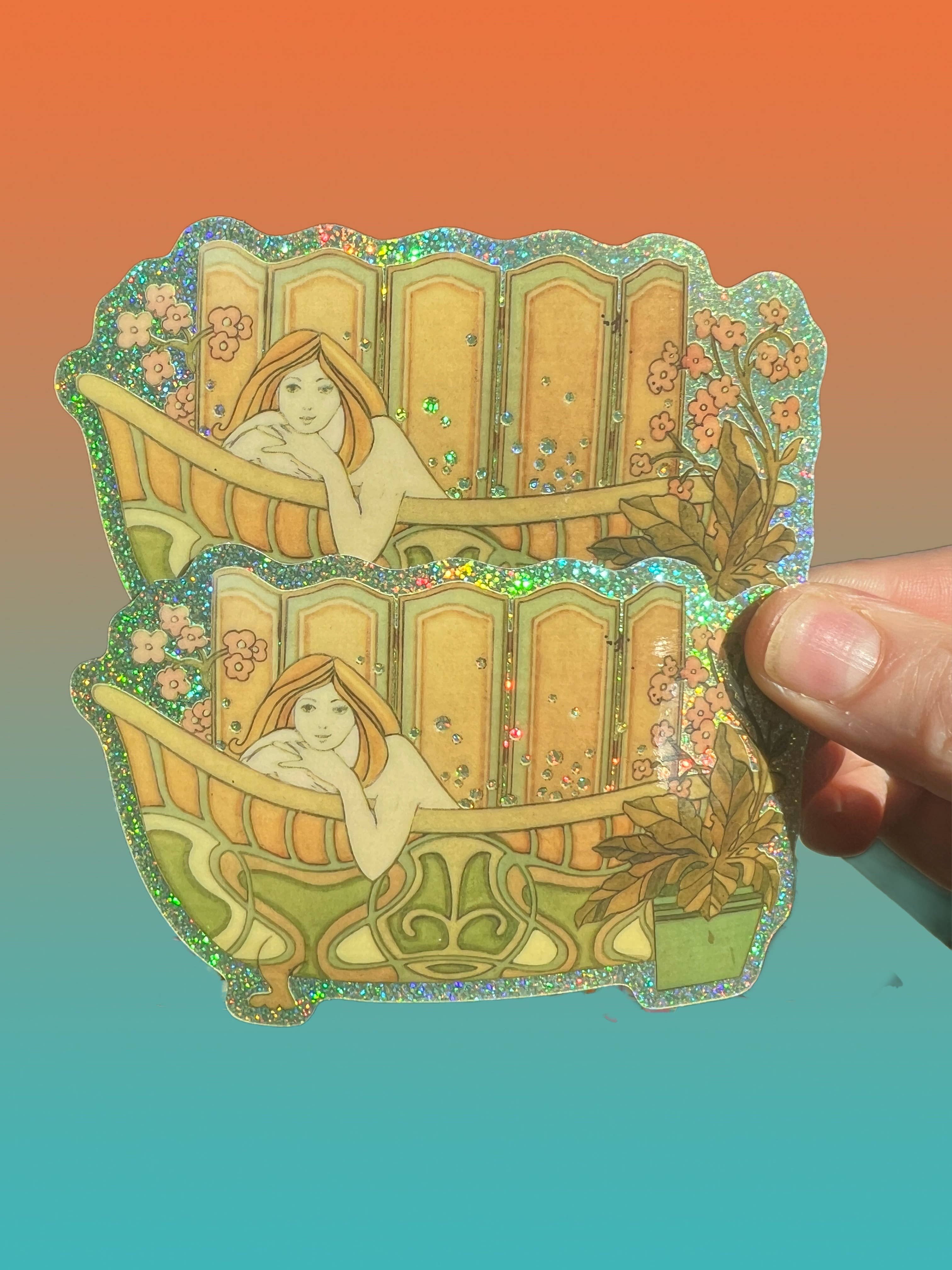 Astral Weekend - Vendita all'ingrosso Adesivo - Bathing Beauty, adesivo glitterato per bagno anni '703