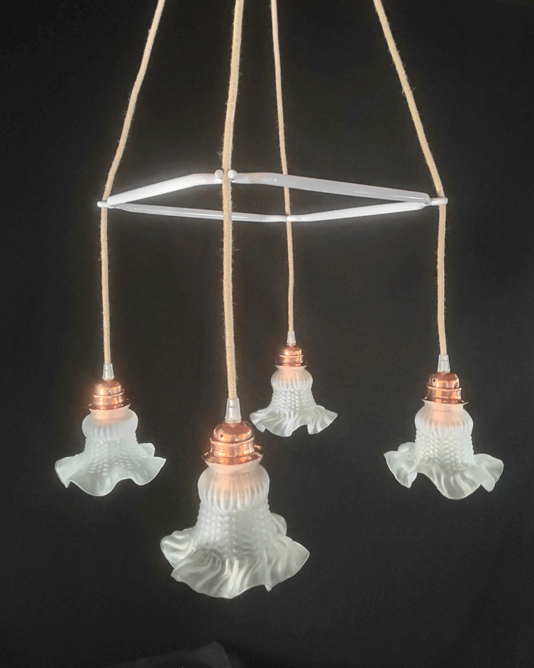 Le Siècle des Lumières - Vendita all'ingrosso Lampadario/lampada a sospensione - Lampada a sospensione Tulipano in vetro con 4 punti luce8