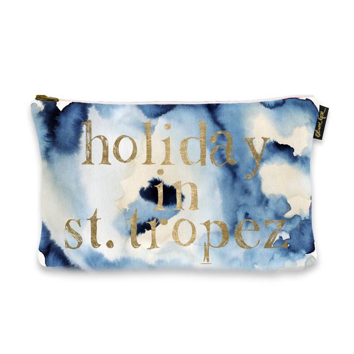 Oliver Gal Vacation Time Blue Art Pouch (Size 13x9) for wholesale by The Oliver Gal Artist