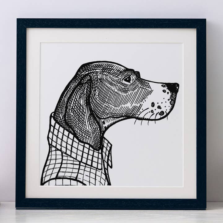 Rufus Pointer Mini Art Print for wholesale by Wild Things