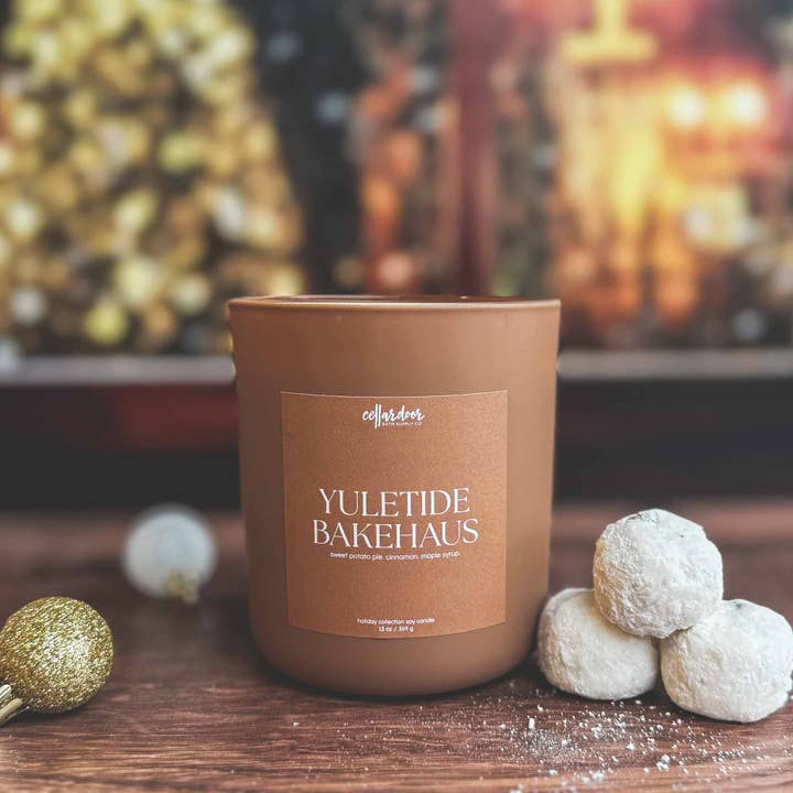 Yuletide Bakehaus - 13 oz Double Wick Soy Candle for wholesale by Cellar Door Bath Supply Co.