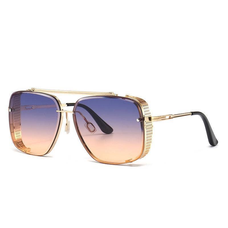 WoodWristCo – wholesale Sunglasses – Unisex – Men's and women's square metal double beam Sunglasses6