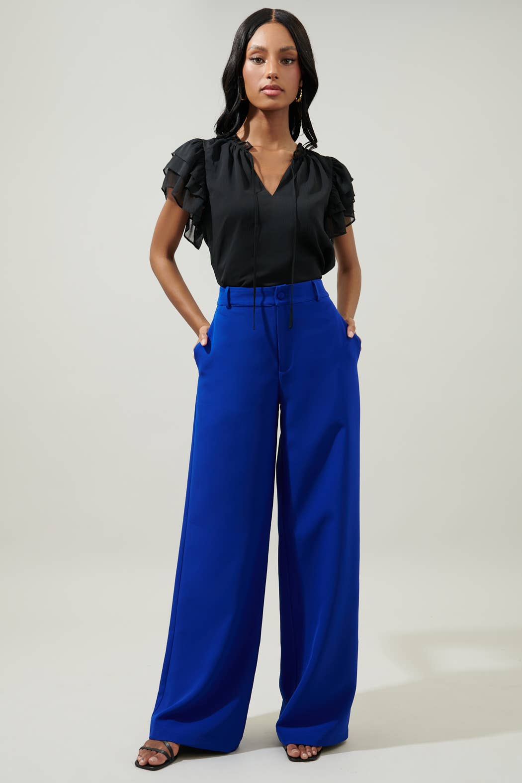 Sugarlips - Wholesale Pants - Women's - Chelsea Belted Wide Leg Trousers6