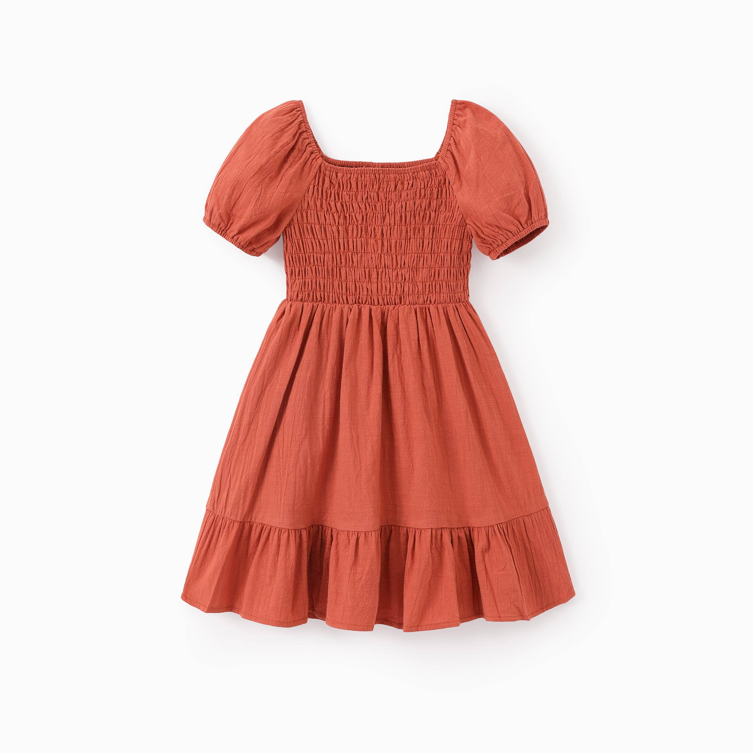 Orange Family Matching Plaid Shirt or Shirred Bodice Tiered Dress for wholesale on Faire2