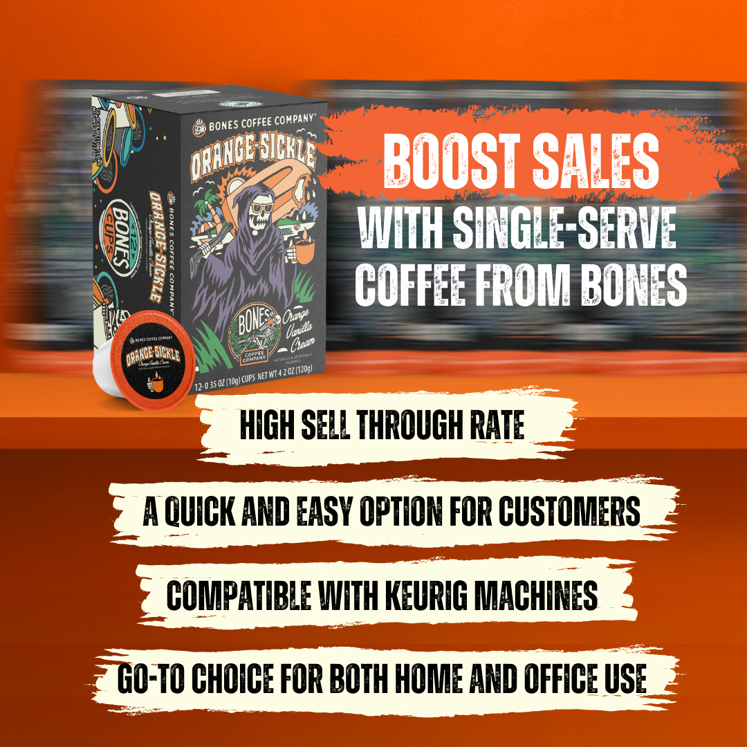 Bones Coffee Company - Wholesale Coffee Pods - Crazelnut Coffee Pods | 12 Count | Flavored Coffee Pods1