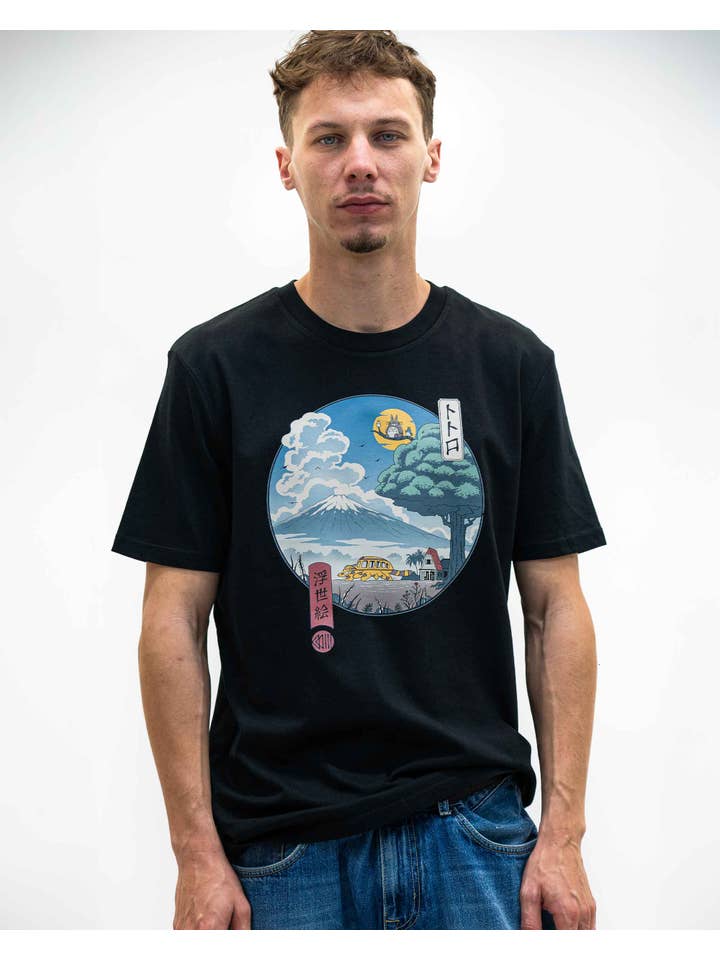 Grafitee - Wholesale Screen Printed T-Shirt - Unisex - Totoro Ukiyo-e T-shirt - Totoro graphic tee5