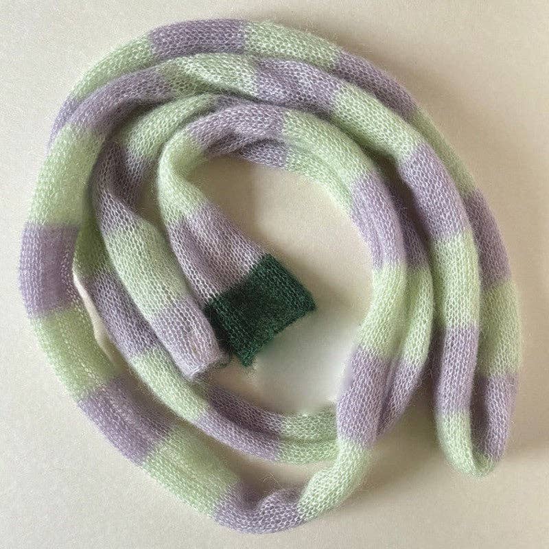 alberalkirk - Wholesale Scarf - Women's - Mohair Blend Long Loop Scarf Striped Pattern  M5A0829