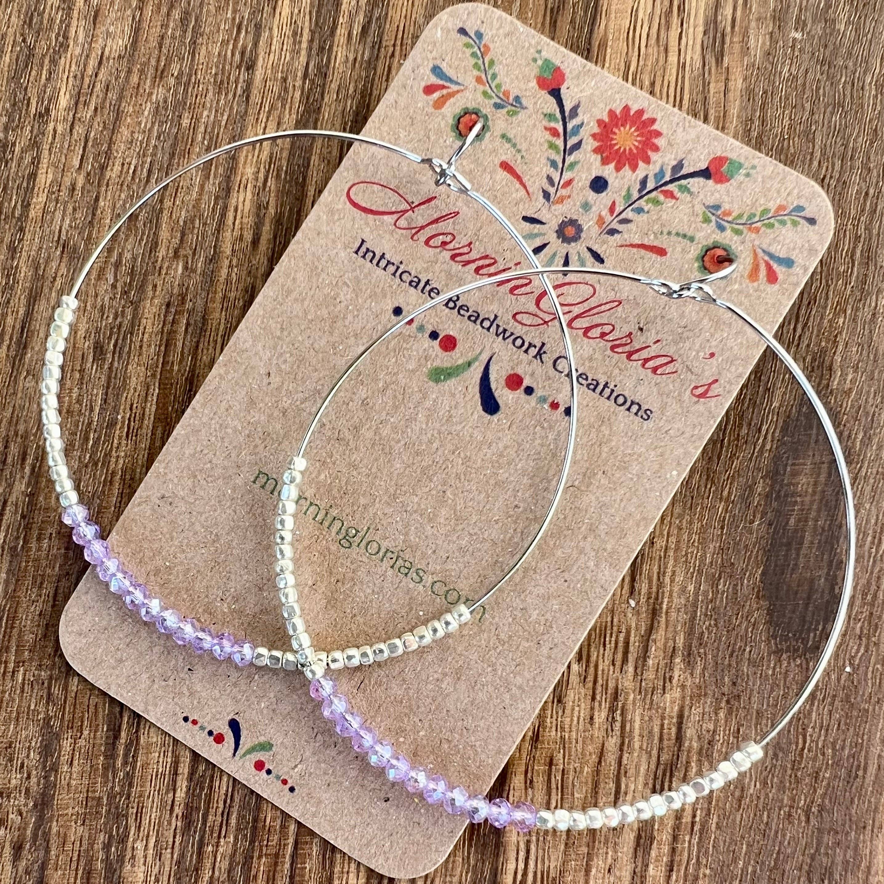 MorninGloria's - Wholesale Hoop Earrings - Crystal Beaded Hoop Earrings19