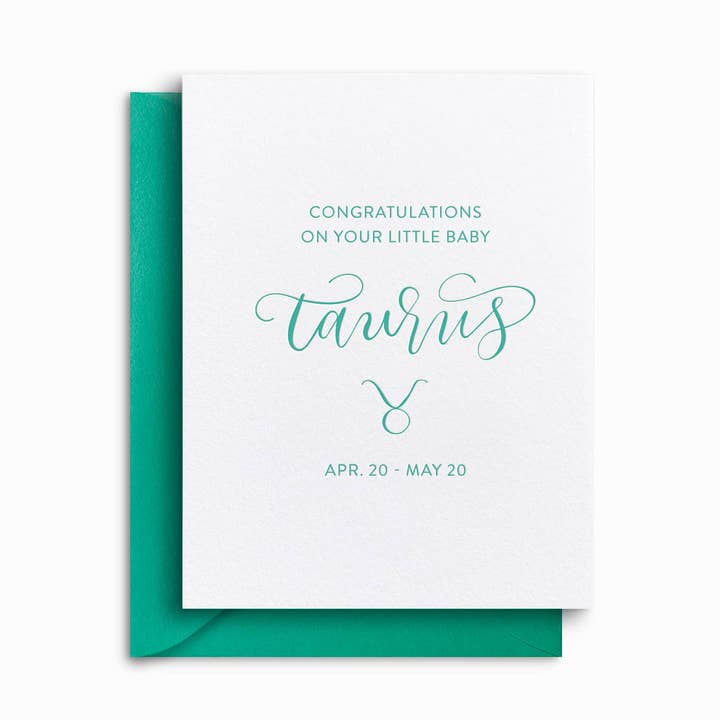 Welkom Baby - Zodiac Cards - Stier voor wholesale door Annabel Reese