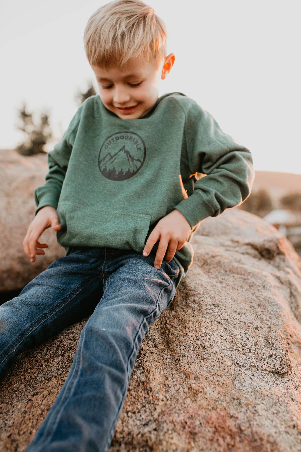 Outdoorable Apparel - Wholesale Hoodie - Kids - Moss Green with Black Outdoorable Hoodie6