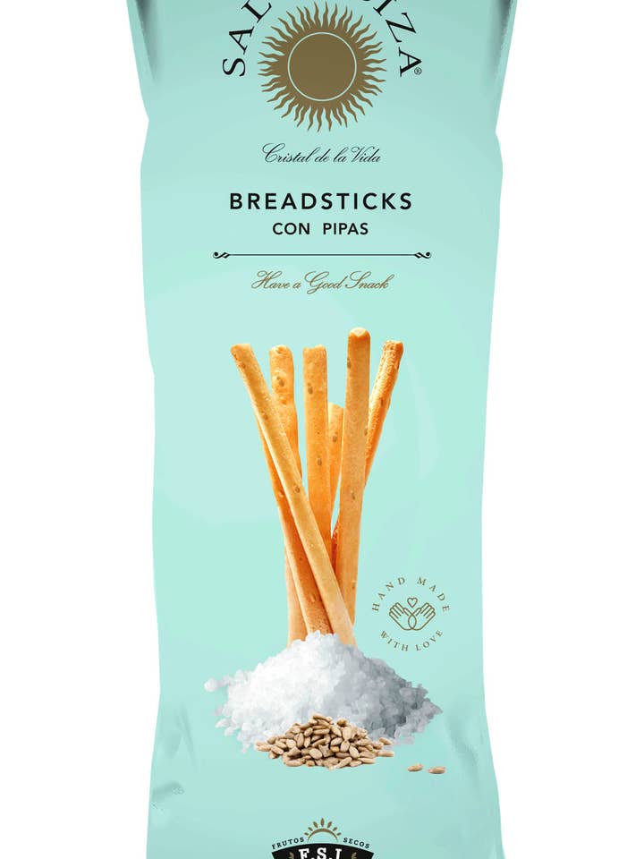 SAL de IBIZA Breadsticks "with Fleur de Sel & Sunflower Seeds", 70 g for wholesale by Eat Spain