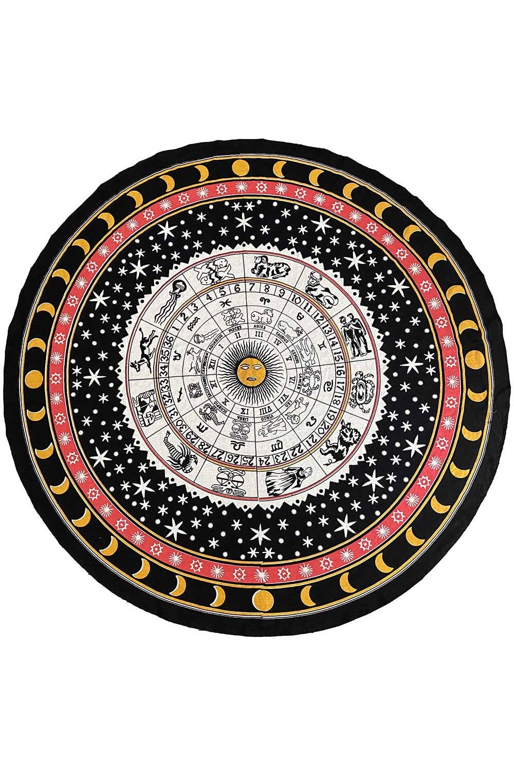 Sunshine Joy - Wholesale Tablecloth - Round Tablecloth Tapestry Zodiac Mandala1