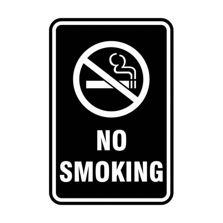 Portrait Round No Smoking Sign for wholesale by All Quality