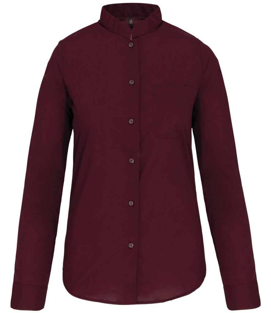 Pierre Francis - Vente Chemise à col boutonné – femme - Kariban - Chemise à manches longues et col mandarin pour femme6