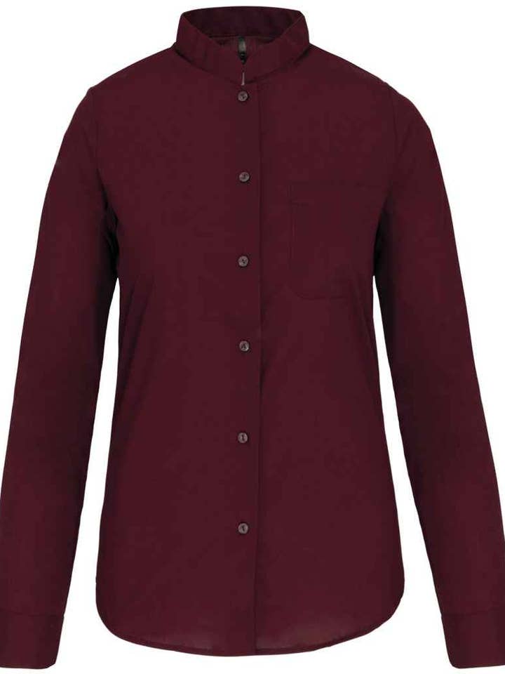 Pierre Francis - Vente Chemise à col boutonné – femme - Kariban - Chemise à manches longues et col mandarin pour femme6