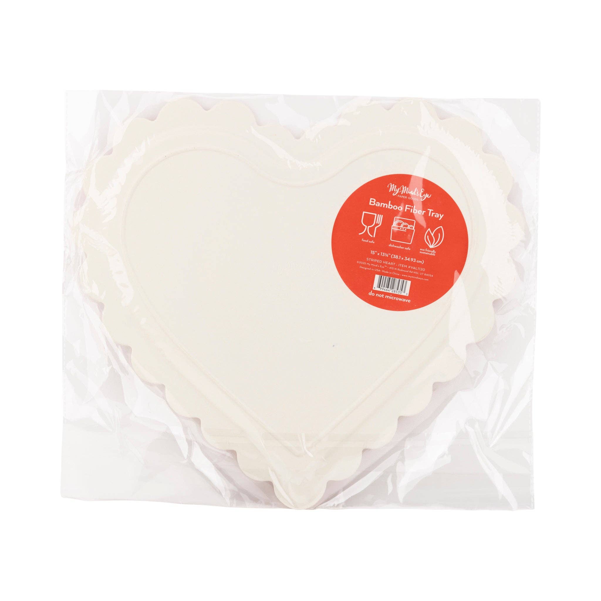 My Mind’s Eye – wholesale Serving tray – VAL1120 - Scalloped Striped Heart Tray4