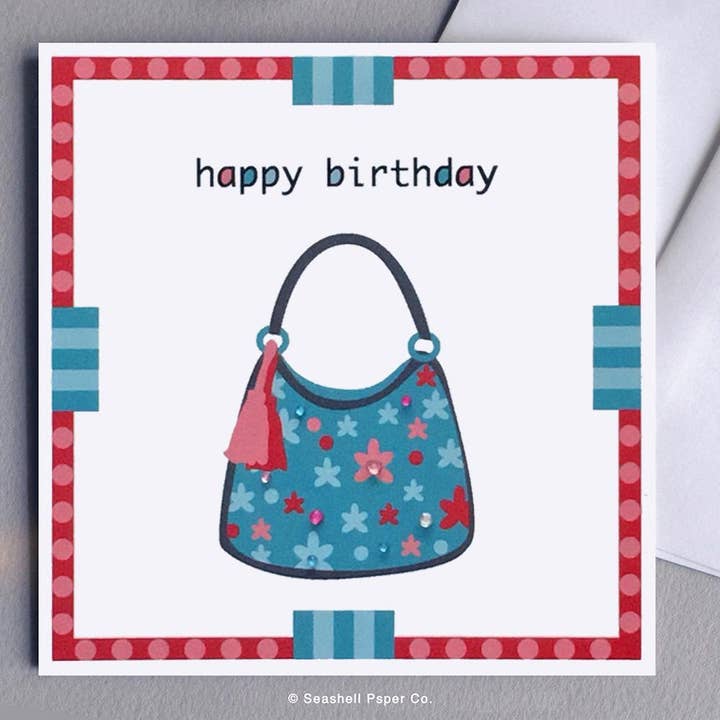 Birthday Purse Card for wholesale by Seashell Paper Co.