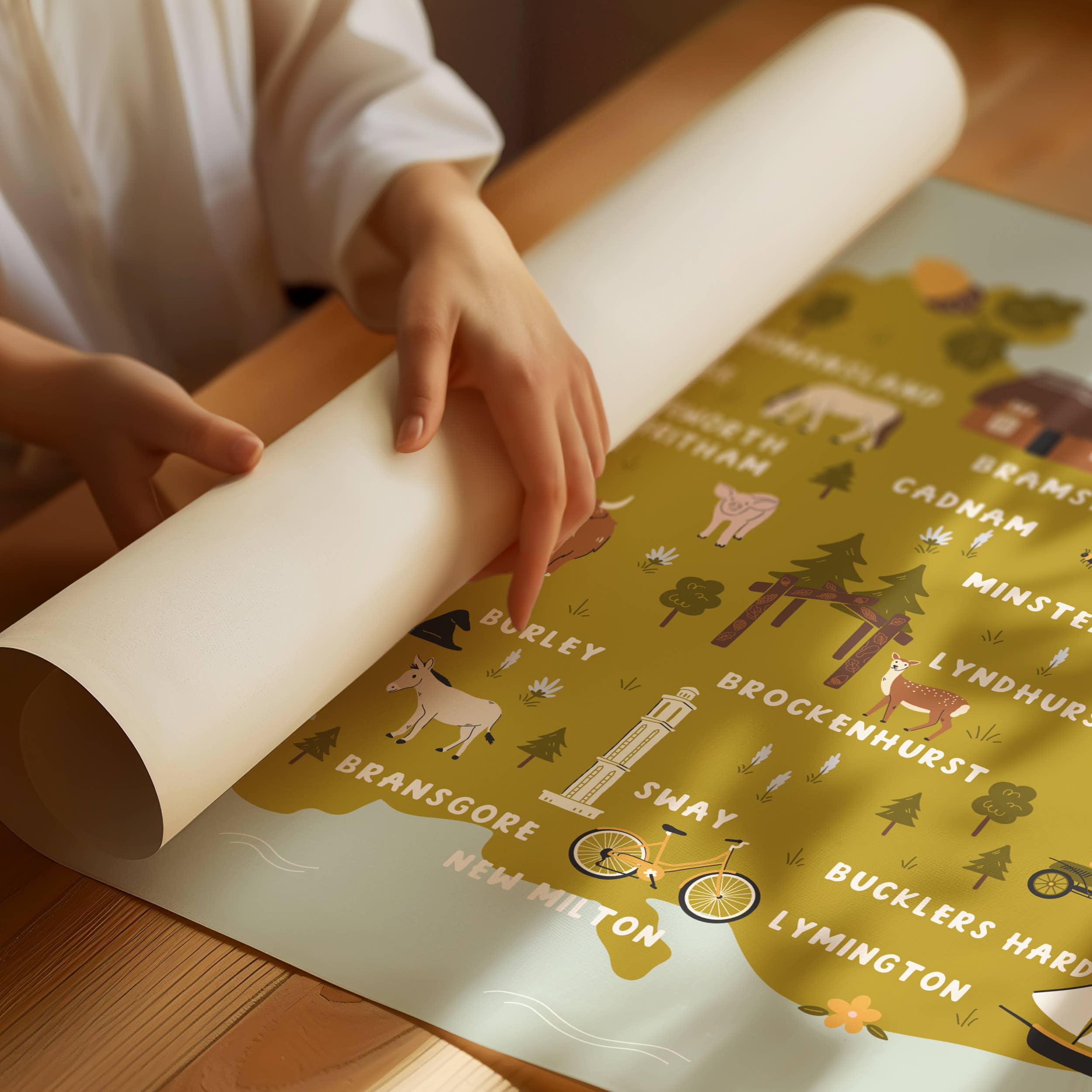 Abbie Imagine – wholesale Art print – New Forest Map Illustrated Print1